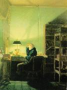 Georg Friedrich Kersting Lesender Mann beim Lampenlicht oil painting reproduction